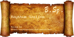Beythum Szelina névjegykártya
